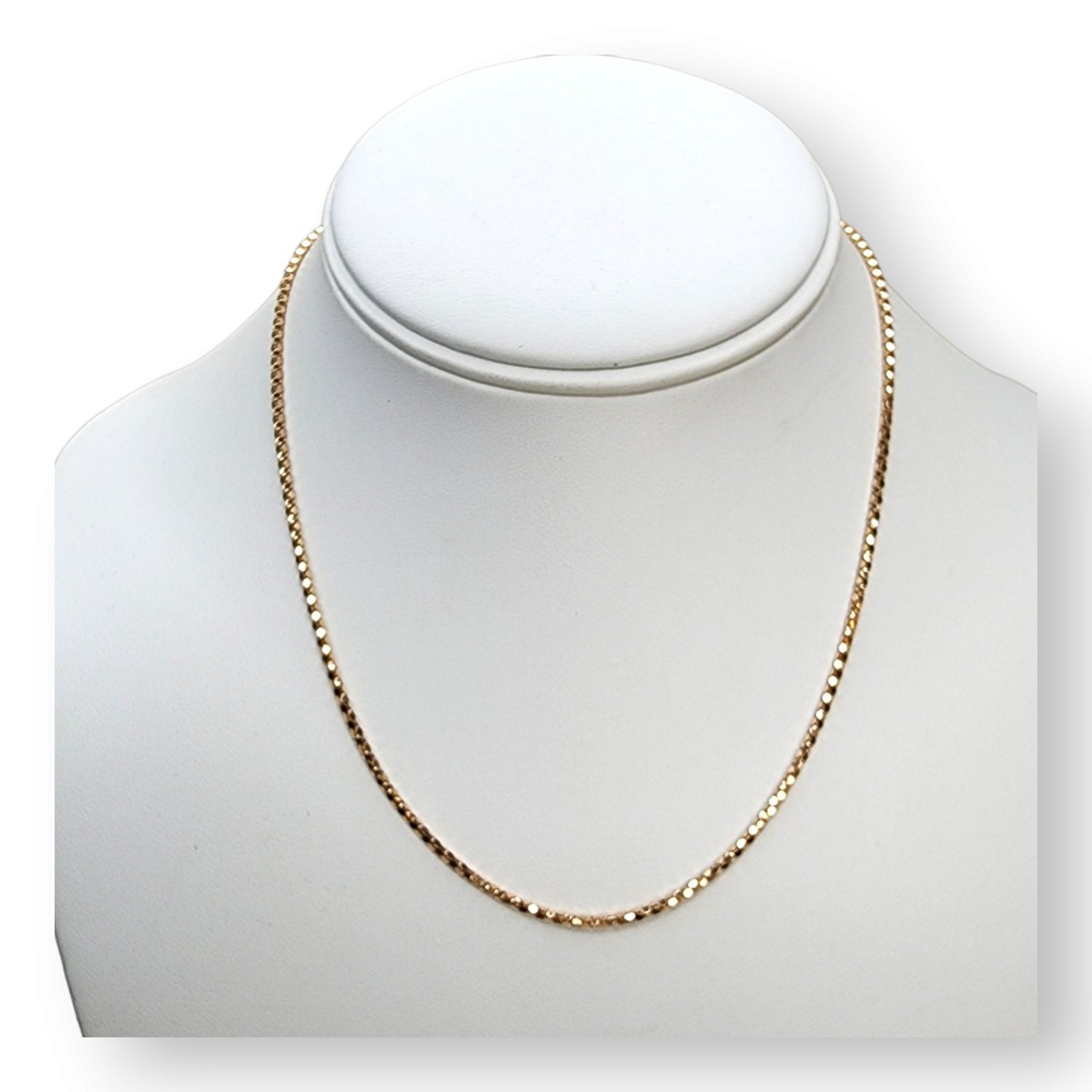 Vintage Popcorn Chain Sterling Silver 18in Rose Gold Vermeil Italian Necklace